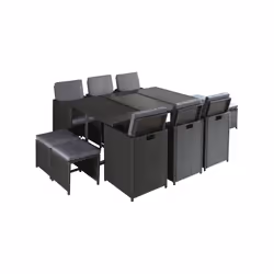Best Mobilier Fira ensemble de meubles de jardin Noir - Vue supplémentaire 7