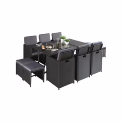 Best Mobilier Fira ensemble de meubles de jardin Noir - Vue supplémentaire 8