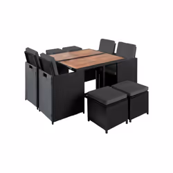 Best Mobilier Cuba ensemble de meubles de jardin Noir - Vue supplémentaire 7