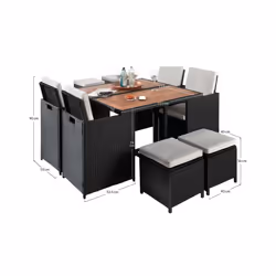 Best Mobilier Cuba ensemble de meubles de jardin Noir - Vue supplémentaire 8