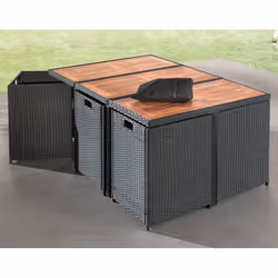 Best Mobilier Cuba ensemble de meubles de jardin Noir - Vue supplémentaire 4