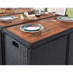 Best Mobilier Cuba ensemble de meubles de jardin Noir - Vue supplémentaire 6