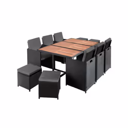 Best Mobilier Cuba ensemble de meubles de jardin Noir - Vue supplémentaire 7