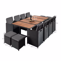 Best Mobilier Cuba ensemble de meubles de jardin Noir - Vue supplémentaire 8