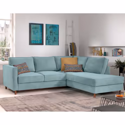 Best Mobilier Jake, Gris, Velours, Bois, 2300 mm, 1980 mm, 840 mm