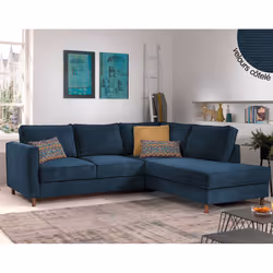 Best Mobilier Jake, Beige, Velours, Bois, 2300 mm, 1980 mm, 840 mm