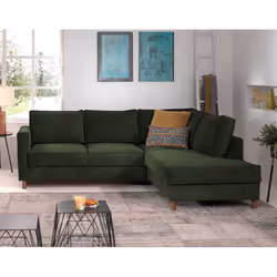 Best Mobilier Jake Canapé d'angle 5 siège(s) Bleu