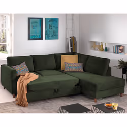 Best Mobilier Jake Canapé d'angle 5 siège(s) Bleu