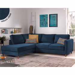 Best Mobilier Jake, Beige, Velours, Bois, 2300 mm, 1980 mm, 840 mm