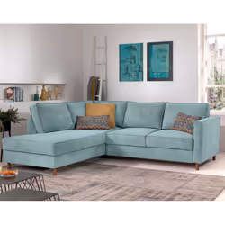 Best Mobilier Jake, Gris, Velours, Bois, 2300 mm, 1980 mm, 840 mm