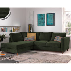 Best Mobilier Jake Canapé d'angle 7 siège(s) Bleu