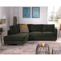 Best Mobilier Jake Canapé d'angle 7 siège(s) Bleu