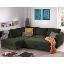 Best Mobilier Jake Canapé d'angle 7 siège(s) Bleu