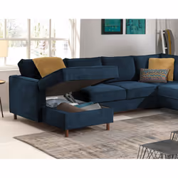 Best Mobilier Jake Canapé d'angle 7 siège(s) Beige - Vue supplémentaire 4