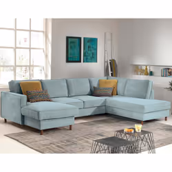 Best Mobilier Jake, Gris, Velours, Bois, Bois, 2970 mm, 1980 mm