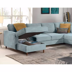 Best Mobilier Jake Canapé d'angle 7 siège(s) Gris - Vue supplémentaire 4