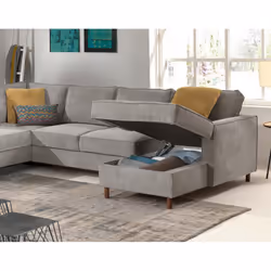 Best Mobilier Jake Canapé d'angle 7 siège(s) Gris - Vue supplémentaire 4
