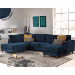 Best Mobilier Jake, Beige, Velours, Bois, Bois, 2970 mm, 1980 mm