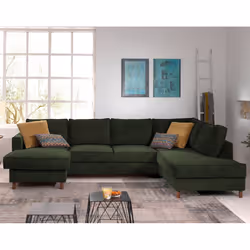 Best Mobilier Jake Canapé d'angle 7 siège(s) Bleu