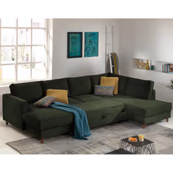 Best Mobilier Jake Canapé d'angle 7 siège(s) Bleu