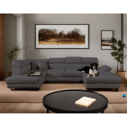 Best Mobilier Astoria Canapé d'angle 4 siège(s) Beige, Marron
