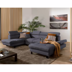 Best Mobilier Astoria Canapé d'angle 4 siège(s) Beige, Marron