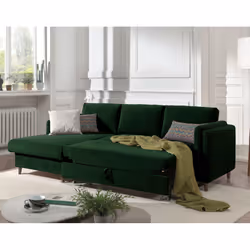 Best Mobilier Will Canapé d'angle 4 siège(s) Bleu