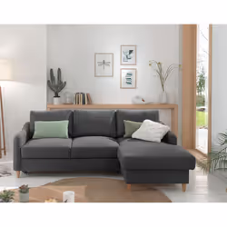 Best Mobilier Will Canapé d'angle 4 siège(s) Jaune