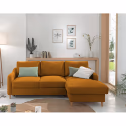 Best Mobilier Will Canapé d'angle 4 siège(s) Couleur rouille