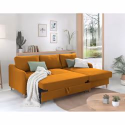Best Mobilier Will Canapé d'angle 4 siège(s) Couleur rouille