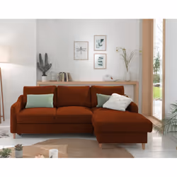 Best Mobilier Will Canapé d'angle 4 siège(s) Vert, Olive