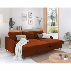 Best Mobilier Will Canapé d'angle 4 siège(s) Vert, Olive