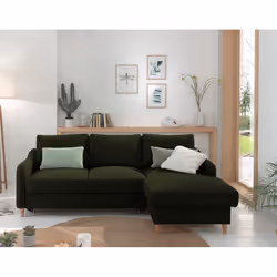 Best Mobilier Will Canapé d'angle 4 siège(s) Bleu