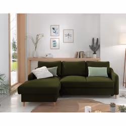 Best Mobilier Will Canapé d'angle 4 siège(s) Vert