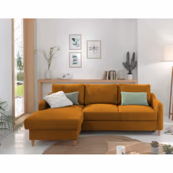 Best Mobilier Will Canapé d'angle 4 siège(s) Couleur rouille