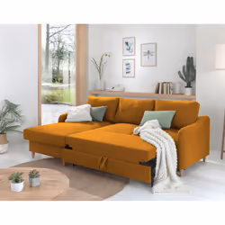 Best Mobilier Will Canapé d'angle 4 siège(s) Couleur rouille
