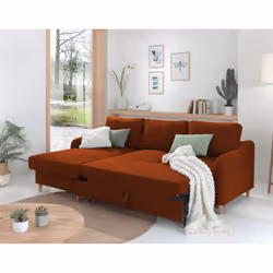 Best Mobilier Will Canapé d'angle 4 siège(s) Vert, Olive