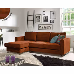 Best Mobilier Jake, Vert, Velours, Bois, 2220 mm, 1480 mm, 840 mm