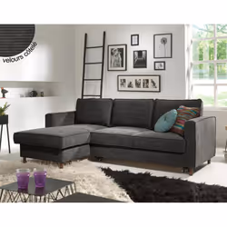 Best Mobilier Jake, Couleur rouille, Velours, Bois, 2220 mm, 1480 mm, 840 mm