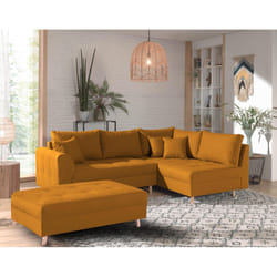 Best Mobilier Rune Canapé d'angle 4 siège(s) Couleur rouille