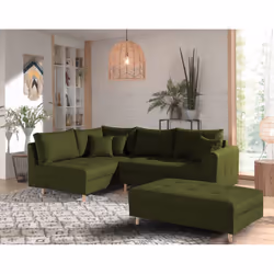 Best Mobilier Rune, Vert, Tissu, Bois, 2310 mm, 1610 mm, 810 mm
