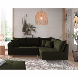 Best Mobilier Rune Canapé d'angle 4 siège(s) Bleu