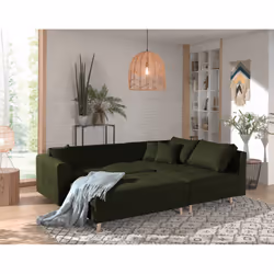 Best Mobilier Rune Canapé d'angle 4 siège(s) Bleu