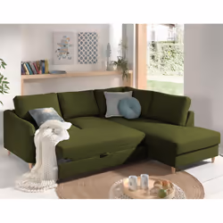 Best Mobilier Will Canapé d'angle 5 siège(s) Vert