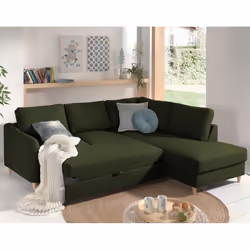 Best Mobilier Will Canapé d'angle 5 siège(s) Bleu