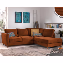 Best Mobilier Jake, Vert, Velours, Bois, 2300 mm, 1980 mm, 840 mm
