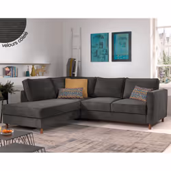 Best Mobilier Jake, Couleur rouille, Velours, Bois, 2300 mm, 1980 mm, 840 mm
