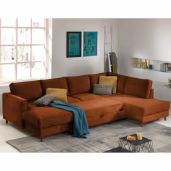 Best Mobilier Jake Canapé d'angle 7 siège(s) Vert