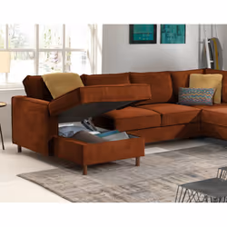 Best Mobilier Jake Canapé d'angle 7 siège(s) Vert - Vue supplémentaire 4