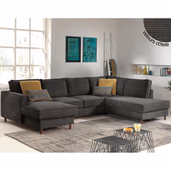 Best Mobilier Jake, Couleur rouille, Velours, Bois, Bois, 2970 mm, 1980 mm